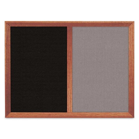 United Visual Products Enclosed Corkboard, 1 Door, 18"x24", 4" Fra UV3421-GOLD-PUMICE